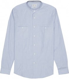 Reiss Baychester Collarless Shirt Blue