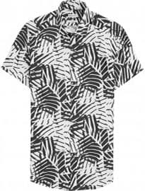 Reiss 1971 Martian Palm Print Shirt Black