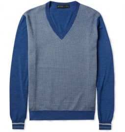 Etro Pattern-front Wool And Silk-blend Sweater