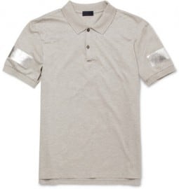 Lanvin Metallic-print Cotton-piqué Polo Shirt
