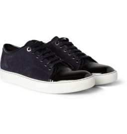 Lanvin Suede And Patent-leather Sneakers