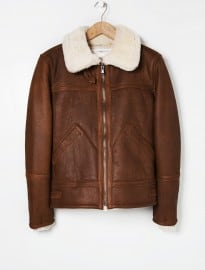 He By Mango Aviator Leather Jacket