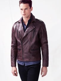 He By Mango Leather Biker Jacket