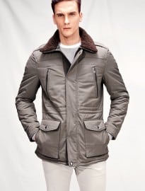 He By Mango Faux Shearling Applique Jacket