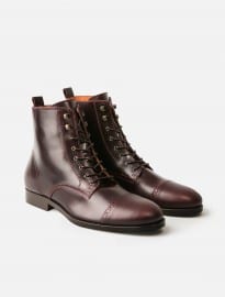 He By Mango Brogueing Leather Boots