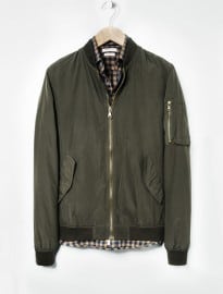 He By Mango Contrast Interior Bomber Jacket