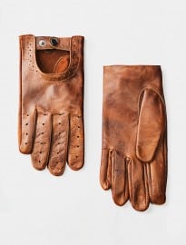 He By Mango Openwork Leather Gloves