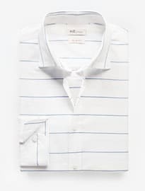 He By Mango Slim-fit Fine-stripe Shirt