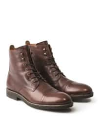 He By Mango Lace-up Leather Boots