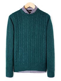 He By Mango Cable-knit Cashmere Sweater