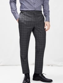 He By Mango Check Wool Suit Trousers