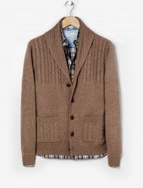 He By Mango Cable-knit Wool-blend Cardigan