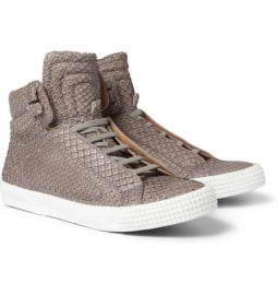 Jimmy Choo Albion Anaconda Leather High Top Sneakers