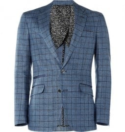 Paul Smith London Byard Check Linen-blend Blazer