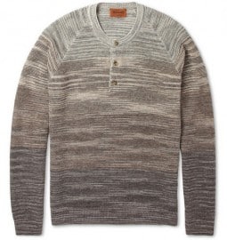 Missoni Long-sleeved Knitted Cotton-blend Henley T-shirt