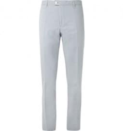 Burberry London Slim-fit Cotton And Linen-blend Suit Trousers