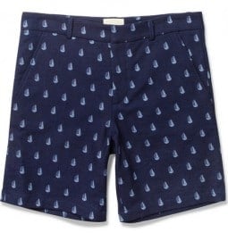 Band Of Outsiders Boat-print Cotton Shorts