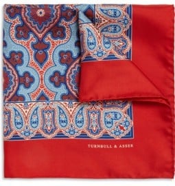 Turnbull & Asser Paisley-print Silk Pocket Square