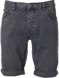 Topman Grey Denim Acid Washed Shorts