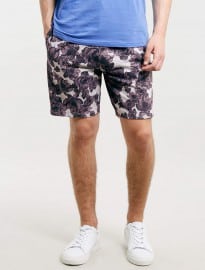 Topman Grey Marl Floral Jersey Shorts