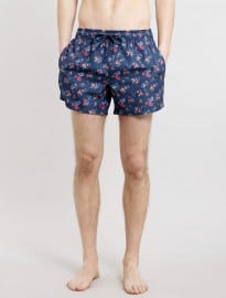 Topman Navy Floral Swim Shorts