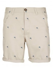 Topman Stone Palm Tree Motif Shorts