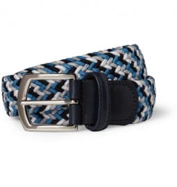 Andersons Leather-trimmed Elasticated Woven Belt
