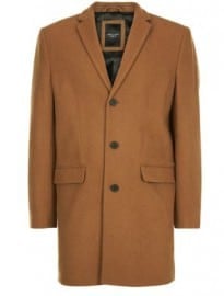 New Look Camel Wool Mix Overcoat