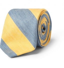 J.crew Striped Linen And Cotton-blend Tie