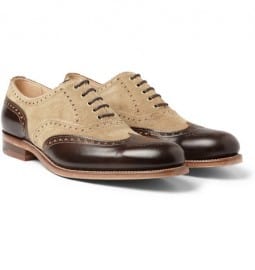Grenson G-lab Dylan Suede And Leather Wingtip Brogues