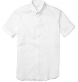 Alexander Mcqueen Slim-fit Short-sleeved Cotton-blend Shirt