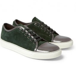 Lanvin Suede And Patent-leather Sneakers
