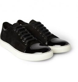 Lanvin Suede And Patent-leather Sneakers