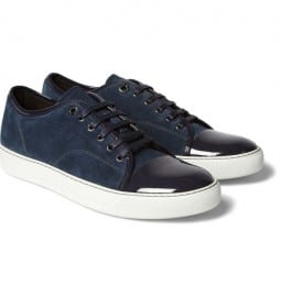 Lanvin Suede And Patent-leather Sneakers