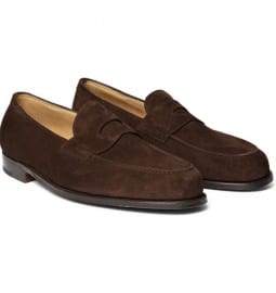 John Lobb Lopez Suede Penny Loafers
