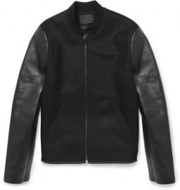Alexander Wang Bonded-leather And Wool-blend Bomber Jacket