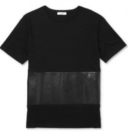 Valentino Cotton And Bonded-leather T-shirt
