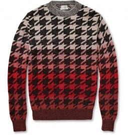 Paul Smith Slim-fit Ombre Houndstooth Wool-blend Sweater