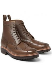 Grenson Fred Textured-leather Brogue Boots