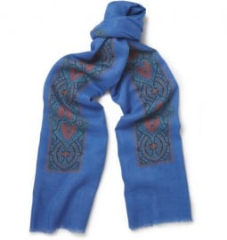Marwood Printed Wool And Silk-blend Scarf
