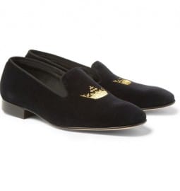 Churchs Sovereign Embroidered Velvet Slippers