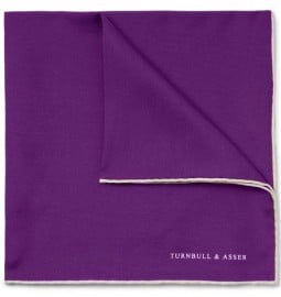 Turnbull & Asser Contrast-edge Silk Pocket Square