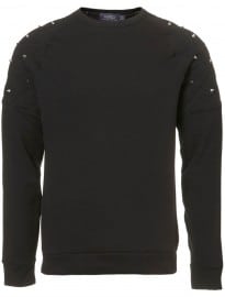 Topman Black Studded Sweatshirt