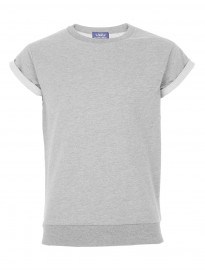 Topman Grey Marl High Roller Short Sleeve Sweatshirt