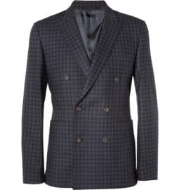 Hardy Amies Slim-fit Check Wool-blend Suit Jacket