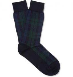 Beams Plus Check Cotton-blend Socks