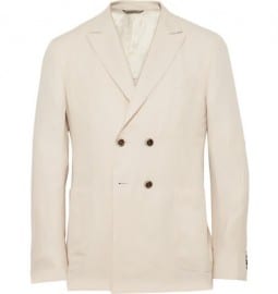 Canali Kei Slim-fit Linen And Silk-blend Blazer
