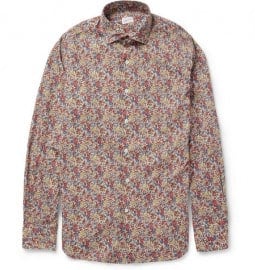 Incotex Glanshirt Slim-fit Flower-print Cotton Shirt