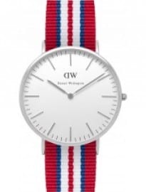 Daniel Wellington Mens Exeter Silver Multicolour Nato Strap Watch 0212dw