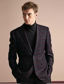 Next Red Tartan Slim Fit Suit Jacket